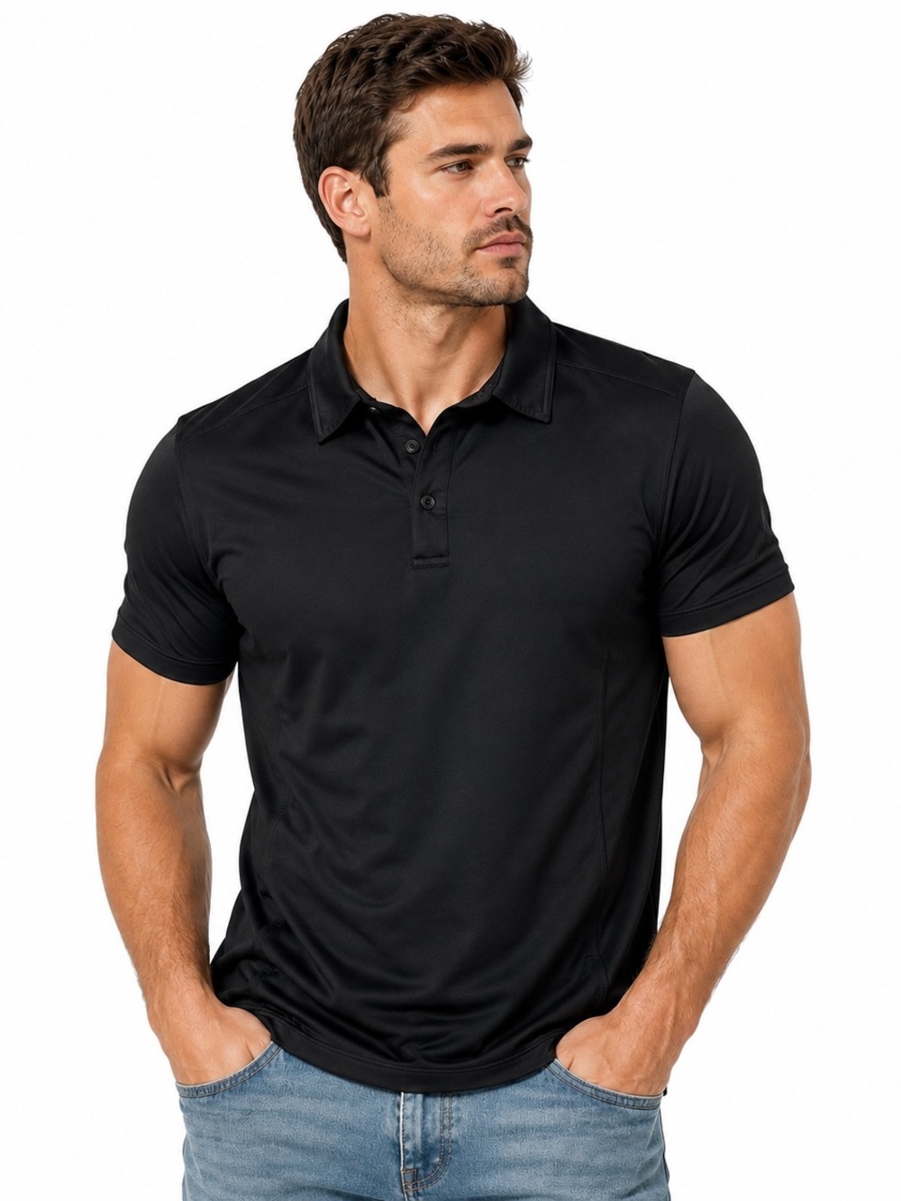 Hylete Men's Black Performance Polo
